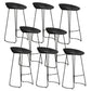 Modern Armless Backrest Counter Stool Iron Bar Stool with Acrylic Seat and Pedal for Cafe Black 8 Piece Set Clearhalo 'Bar Furniture' 'Bar Stools' 'bar_stools' 'furn' 'furn_bar_stools' 'Furniture' 'Kitchen & Dining Furniture' 5738078