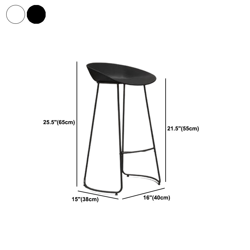 Modern Armless Backrest Counter Stool Iron Bar Stool with Acrylic Seat and Pedal for Cafe Clearhalo 'Bar Furniture' 'Bar Stools' 'bar_stools' 'furn' 'furn_bar_stools' 'Furniture' 'Kitchen & Dining Furniture' 5738081