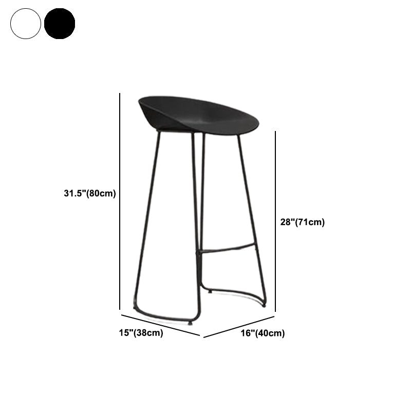 Modern Armless Backrest Counter Stool Iron Bar Stool with Acrylic Seat and Pedal for Cafe Clearhalo 'Bar Furniture' 'Bar Stools' 'bar_stools' 'furn' 'furn_bar_stools' 'Furniture' 'Kitchen & Dining Furniture' 5738083