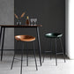 Contemporary Metal Barstool Leather Fabric Counter Stool with 4 Legs