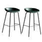 Contemporary Metal Barstool Leather Fabric Counter Stool with 4 Legs