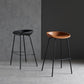 Contemporary Metal Barstool Leather Fabric Counter Stool with 4 Legs