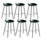 Contemporary Metal Barstool Leather Fabric Counter Stool with 4 Legs