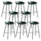 Contemporary Metal Barstool Leather Fabric Counter Stool with 4 Legs