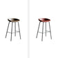 Contemporary Metal Barstool Leather Fabric Counter Stool with 4 Legs
