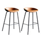Contemporary Metal Barstool Leather Fabric Counter Stool with 4 Legs