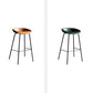 Contemporary Metal Barstool Leather Fabric Counter Stool with 4 Legs