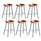 Contemporary Metal Barstool Leather Fabric Counter Stool with 4 Legs
