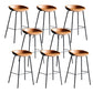 Contemporary Metal Barstool Leather Fabric Counter Stool with 4 Legs