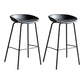 Contemporary Metal Barstool Leather Fabric Counter Stool with 4 Legs