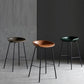 Contemporary Metal Barstool Leather Fabric Counter Stool with 4 Legs