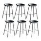 Contemporary Metal Barstool Leather Fabric Counter Stool with 4 Legs
