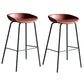 Contemporary Metal Barstool Leather Fabric Counter Stool with 4 Legs