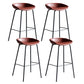 Contemporary Metal Barstool Leather Fabric Counter Stool with 4 Legs