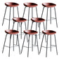 Contemporary Metal Barstool Leather Fabric Counter Stool with 4 Legs