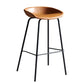 Contemporary Metal Barstool Leather Fabric Counter Stool with 4 Legs