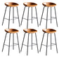 Contemporary Metal Barstool Leather Fabric Counter Stool with 4 Legs