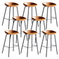 Contemporary Metal Barstool Leather Fabric Counter Stool with 4 Legs
