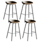Contemporary Metal Barstool Leather Fabric Counter Stool with 4 Legs