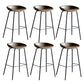 Contemporary Metal Barstool Leather Fabric Counter Stool with 4 Legs