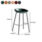 Contemporary Metal Barstool Leather Fabric Counter Stool with 4 Legs