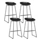 Scandinavian Plastic Bar Stools Footrest Indoor Counter Stool with Metal Legs