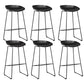 Scandinavian Plastic Bar Stools Footrest Indoor Counter Stool with Metal Legs