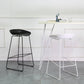 Scandinavian Plastic Bar Stools Footrest Indoor Counter Stool with Metal Legs