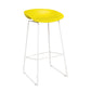 Scandinavian Plastic Bar Stools Footrest Indoor Counter Stool with Metal Legs