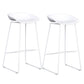 Scandinavian Plastic Bar Stools Footrest Indoor Counter Stool with Metal Legs