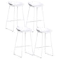 Scandinavian Plastic Bar Stools Footrest Indoor Counter Stool with Metal Legs