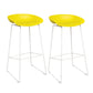 Scandinavian Plastic Bar Stools Footrest Indoor Counter Stool with Metal Legs