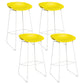 Scandinavian Plastic Bar Stools Footrest Indoor Counter Stool with Metal Legs