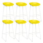 Scandinavian Plastic Bar Stools Footrest Indoor Counter Stool with Metal Legs