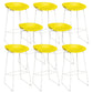 Scandinavian Plastic Bar Stools Footrest Indoor Counter Stool with Metal Legs