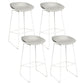 Scandinavian Plastic Bar Stools Footrest Indoor Counter Stool with Metal Legs