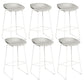 Scandinavian Plastic Bar Stools Footrest Indoor Counter Stool with Metal Legs