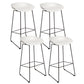 Scandinavian Plastic Bar Stools Footrest Indoor Counter Stool with Metal Legs