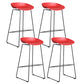 Scandinavian Plastic Bar Stools Footrest Indoor Counter Stool with Metal Legs