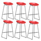 Scandinavian Plastic Bar Stools Footrest Indoor Counter Stool with Metal Legs