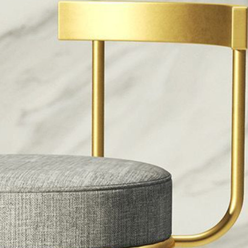 Glam Armless Backrest Counter Stoo Iron Bar Stool with Cushion and Pedal for Kitchen