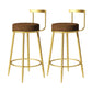 Glam Armless Backrest Counter Stoo Iron Bar Stool with Cushion and Pedal for Kitchen