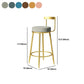 Glam Armless Backrest Counter Stoo Iron Bar Stool with Cushion and Pedal for Kitchen