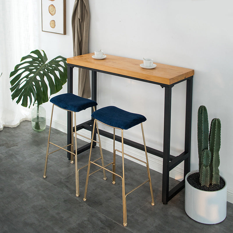 Glam Metallhocker gepolsterte Thekenhocker im matten Finish für Innenräume