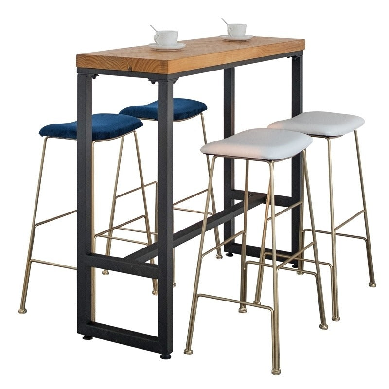 Glam Metallhocker gepolsterte Thekenhocker im matten Finish für Innenräume