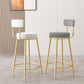 Glam Fabric Bar Stools Low Back Round Seat Barstool with 4 Gold Iron Legs Clearhalo 'Bar Furniture' 'Bar Stools' 'bar_stools' 'furn' 'furn_bar_stools' 'Furniture' 'Kitchen & Dining Furniture' 5738329