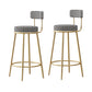 Glam Fabric Bar Stools Low Back Round Seat Barstool with 4 Gold Iron Legs Black Houndstooth 2 Piece Set Clearhalo 'Bar Furniture' 'Bar Stools' 'bar_stools' 'furn' 'furn_bar_stools' 'Furniture' 'Kitchen & Dining Furniture' 5738330
