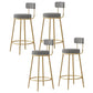 Glam Fabric Bar Stools Low Back Round Seat Barstool with 4 Gold Iron Legs Black Houndstooth 4 Piece Set Clearhalo 'Bar Furniture' 'Bar Stools' 'bar_stools' 'furn' 'furn_bar_stools' 'Furniture' 'Kitchen & Dining Furniture' 5738331