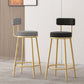 Glam Fabric Bar Stools Low Back Round Seat Barstool with 4 Gold Iron Legs Clearhalo 'Bar Furniture' 'Bar Stools' 'bar_stools' 'furn' 'furn_bar_stools' 'Furniture' 'Kitchen & Dining Furniture' 5738333