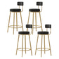 Glam Fabric Bar Stools Low Back Round Seat Barstool with 4 Gold Iron Legs Black 4 Piece Set Clearhalo 'Bar Furniture' 'Bar Stools' 'bar_stools' 'furn' 'furn_bar_stools' 'Furniture' 'Kitchen & Dining Furniture' 5738340